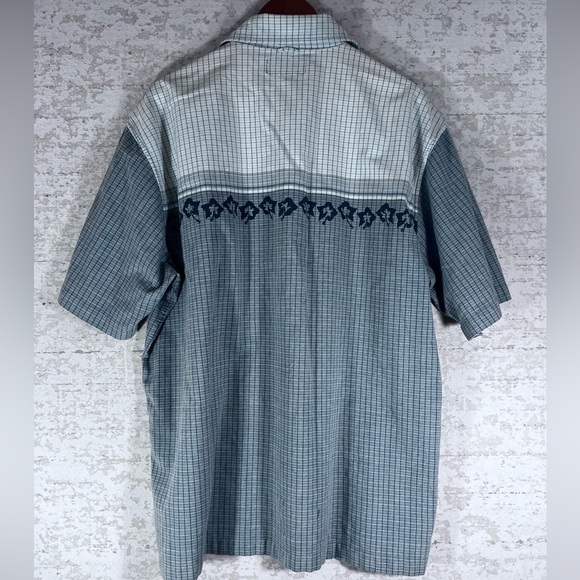 TIMBERLAND Men's Short Sleeve Button  Up Shirt Color Block Hawaiian Print Size L - Picture 6 of 10